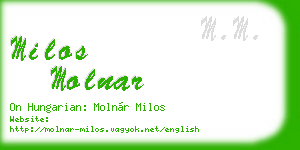 milos molnar business card